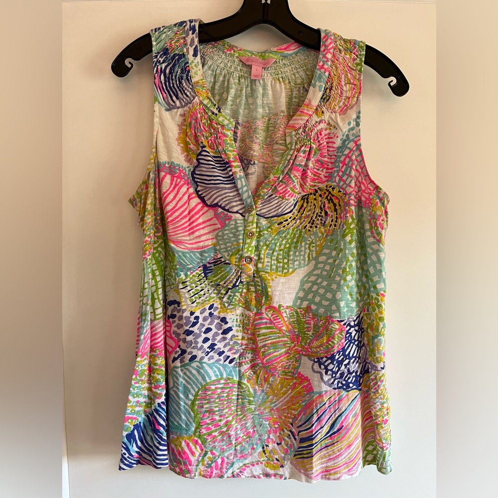 Lilly Pulitzer Multicolor Shell-Print Sleeveless Tank